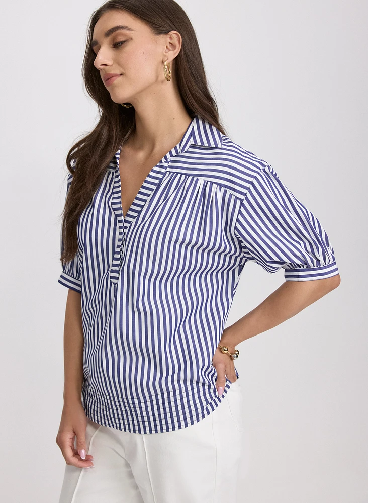 Blouse en coton rayée