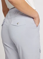 Cotton Drawstring Waist Cargo Capris