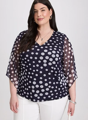 Mesh Polka Dot Top