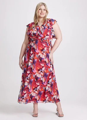 Robe en chiffon à motif floral