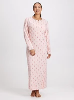 Abstract Print Long Nightgown