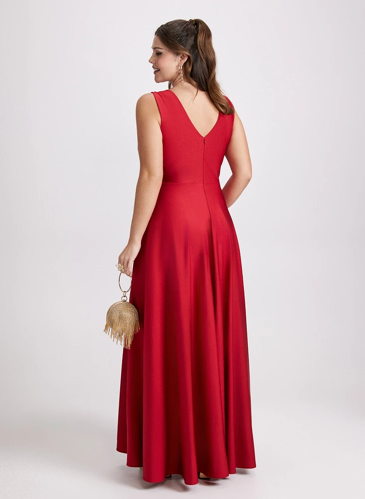 Plunging Neckline Maxi Dress