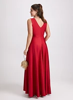 Plunging Neckline Maxi Dress