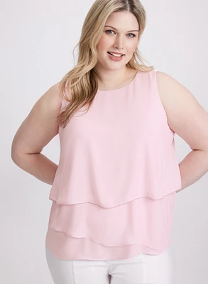 Tiered Rhinestone Trim Blouse