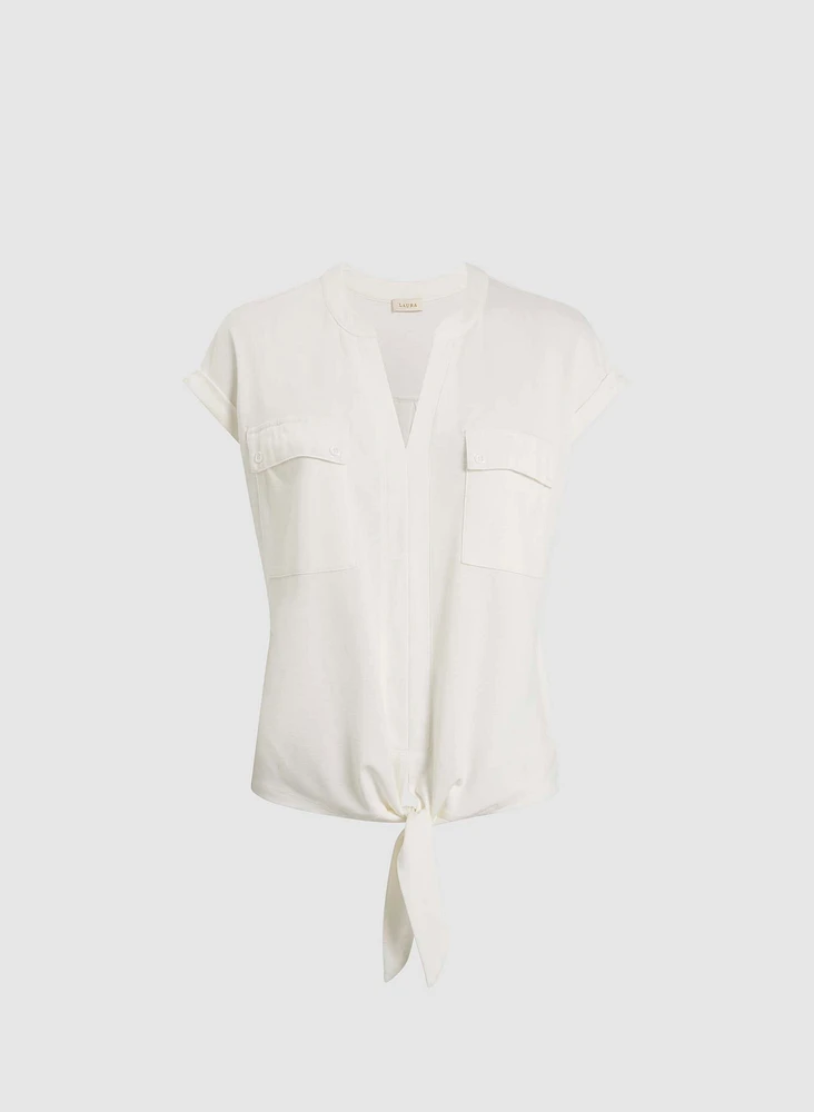Flap Pocket Detail Top
