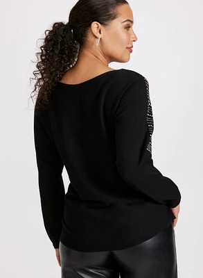 Pearl Detail Dolman Sleeve Sweater