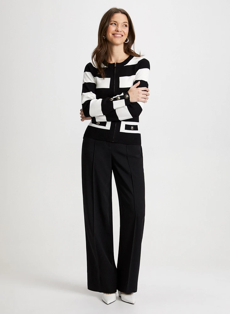 Zip-Up Cardigan & Olivia Wide-Leg Pants