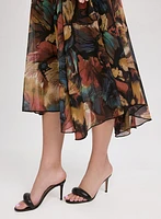 Floral Chiffon Midi Dress