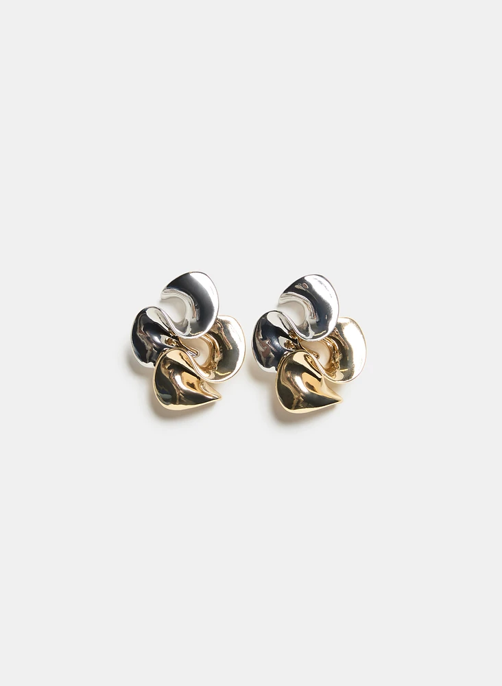 Boucles d'oreilles à deux tons