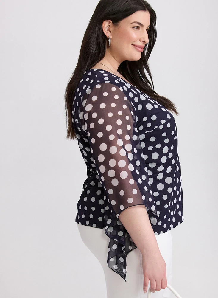 Mesh Polka Dot Top