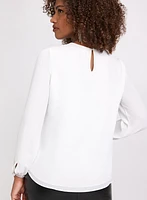 Blouse à ouvertures trou de serrure et pierres