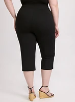 Slit Detail Straight Leg Capris