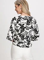 Floral Bouffant Sleeve Top