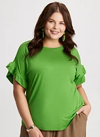 Ruffled Sleeve T-Shirt
