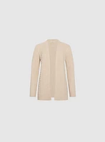 Cardigan à mailles torsadées et perles