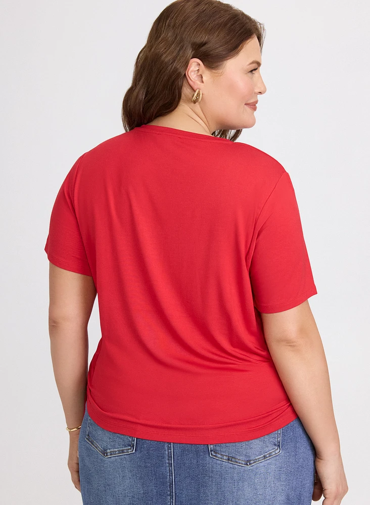 Drawstring Hem T-Shirt
