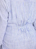 Robe-chemisier rayée en mélange de lin