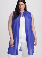 Button-Down Voile Blouse