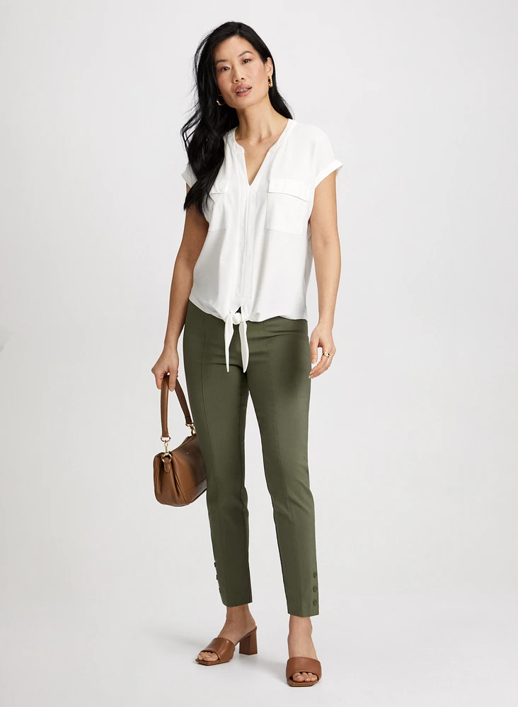 Slim Pull-On Ankle Pants