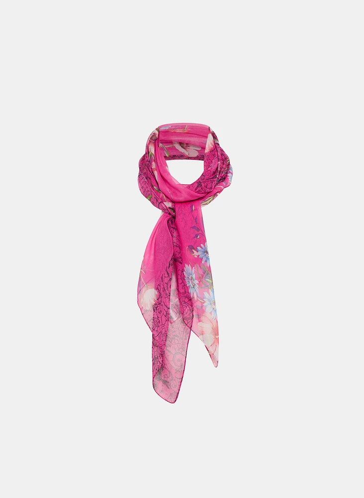 Foulard en chiffon paisley et floral