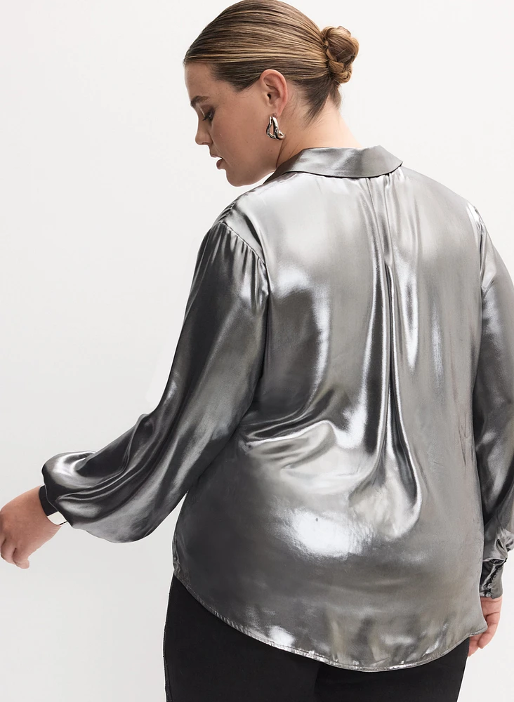 Melanie Lyne - Metallic Long Sleeve Blouse