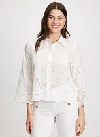 Blouse boutonnée à oeillets