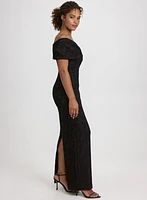 Off-The-Shoulder Textured Dress