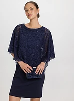 Robe effet cape à paillettes