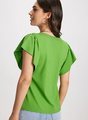 Cap Sleeve V-Neck Tee