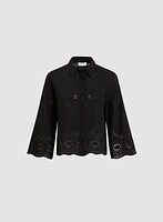 Blouse boutonnée à oeillets