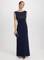 Lace Cowl Back Dress