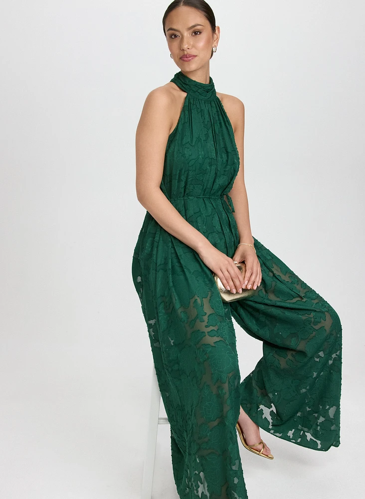 Floral Halter Neck Jumpsuit