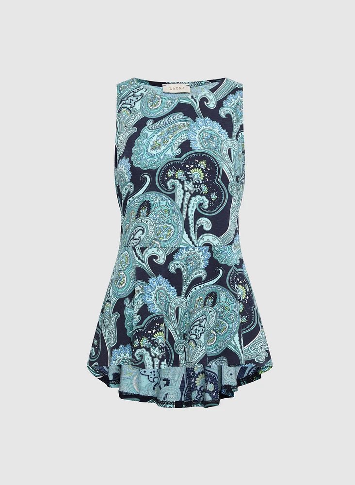 Paisley Peplum Top