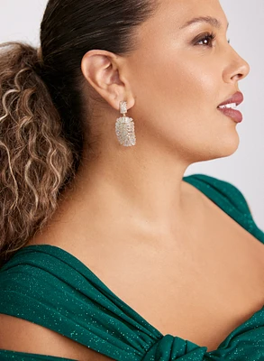 Tiered Cubic Zirconia Chandelier Earrings