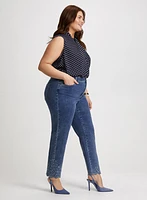 Scalloped Hem Denim Capris