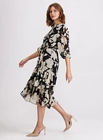 Robe midi à motif floral