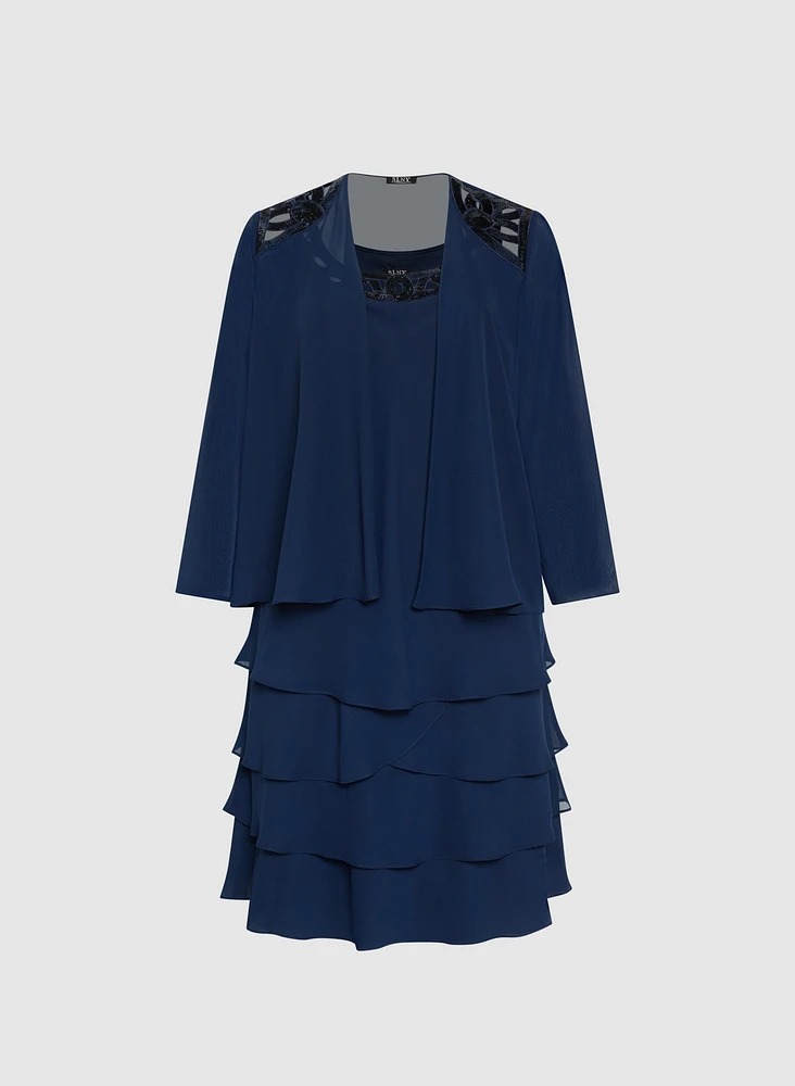 Ensemble à veste et robe en chiffon