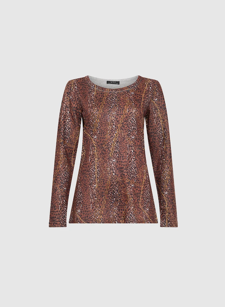 Vex- Animal & Chain Print Top