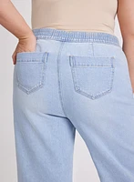 Jean large à taille arrière élastique