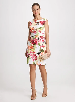 Tiered Skirt Floral Cocktail Dress