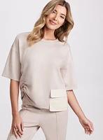 Ruched Flap Pocket T-Shirt