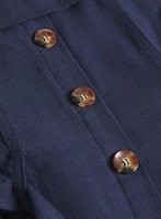 Linen-Blend Button-Down Dress