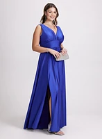 Plunging Neckline Maxi Dress