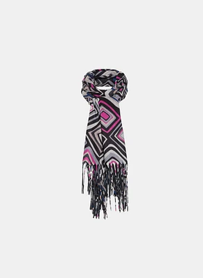 Foulard long à motif géométrique