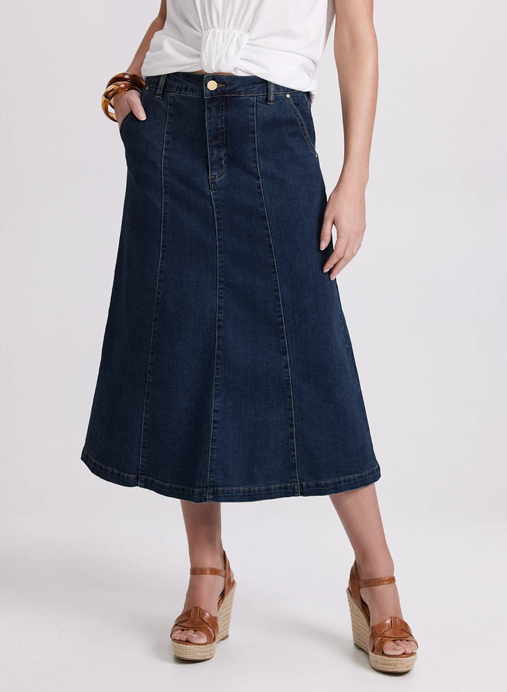 Jupe midi en jean