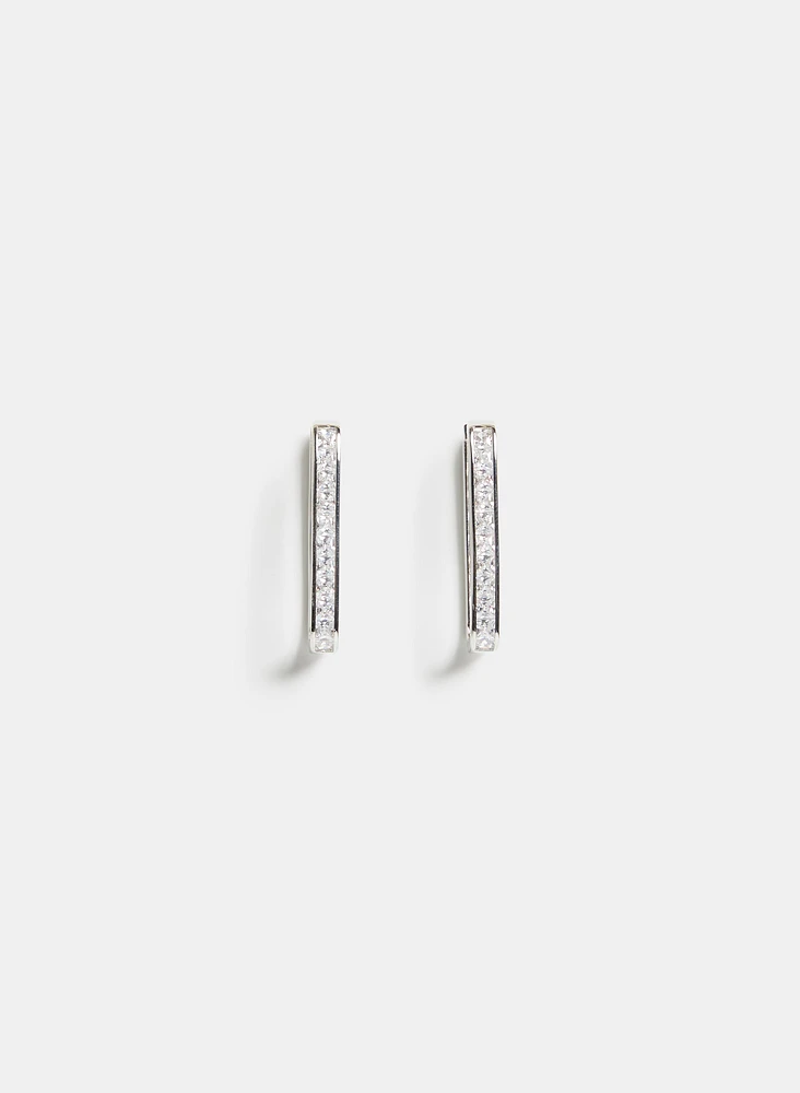 Cubic Zirconia Rectangular Hoops