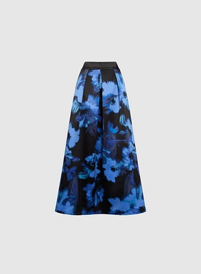 Floral Box Pleat Maxi Skirt