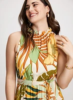 Robe maxi à motif tropical