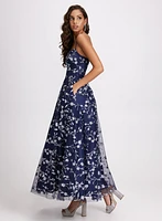 Glittery Floral Tulle Dress