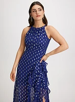 Halter Dotted Print Dress